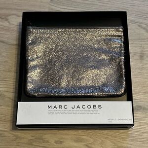 Marc Jacobs Shimmering Silver Leather Pouch